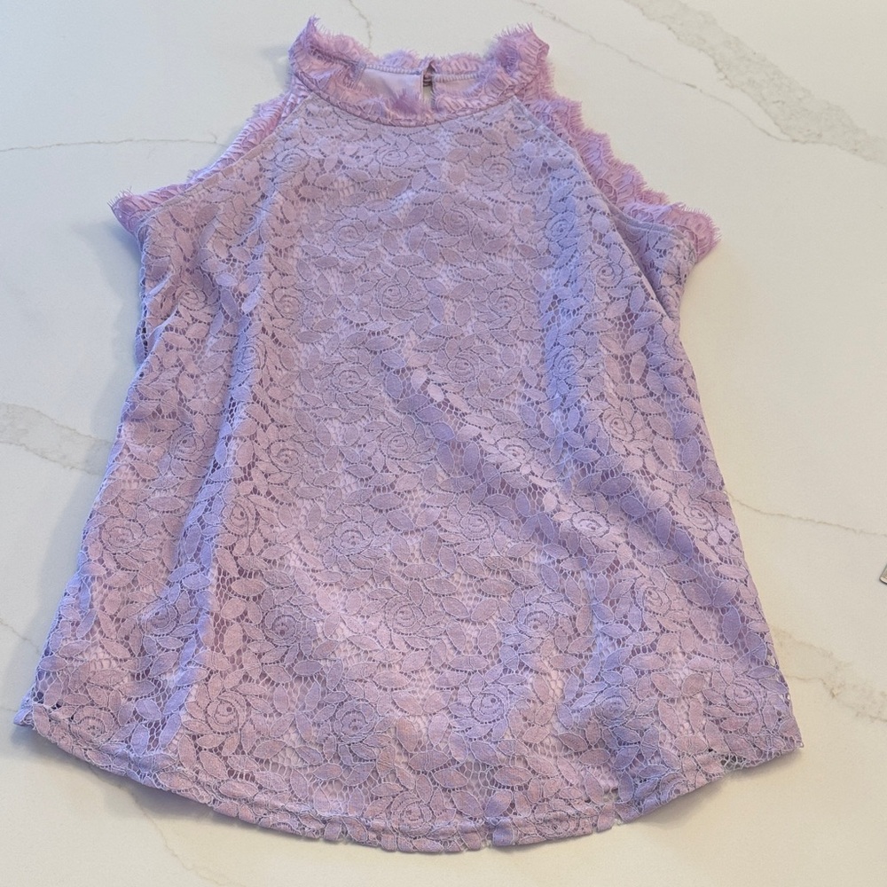 Lavender Lace Sleeveless Top